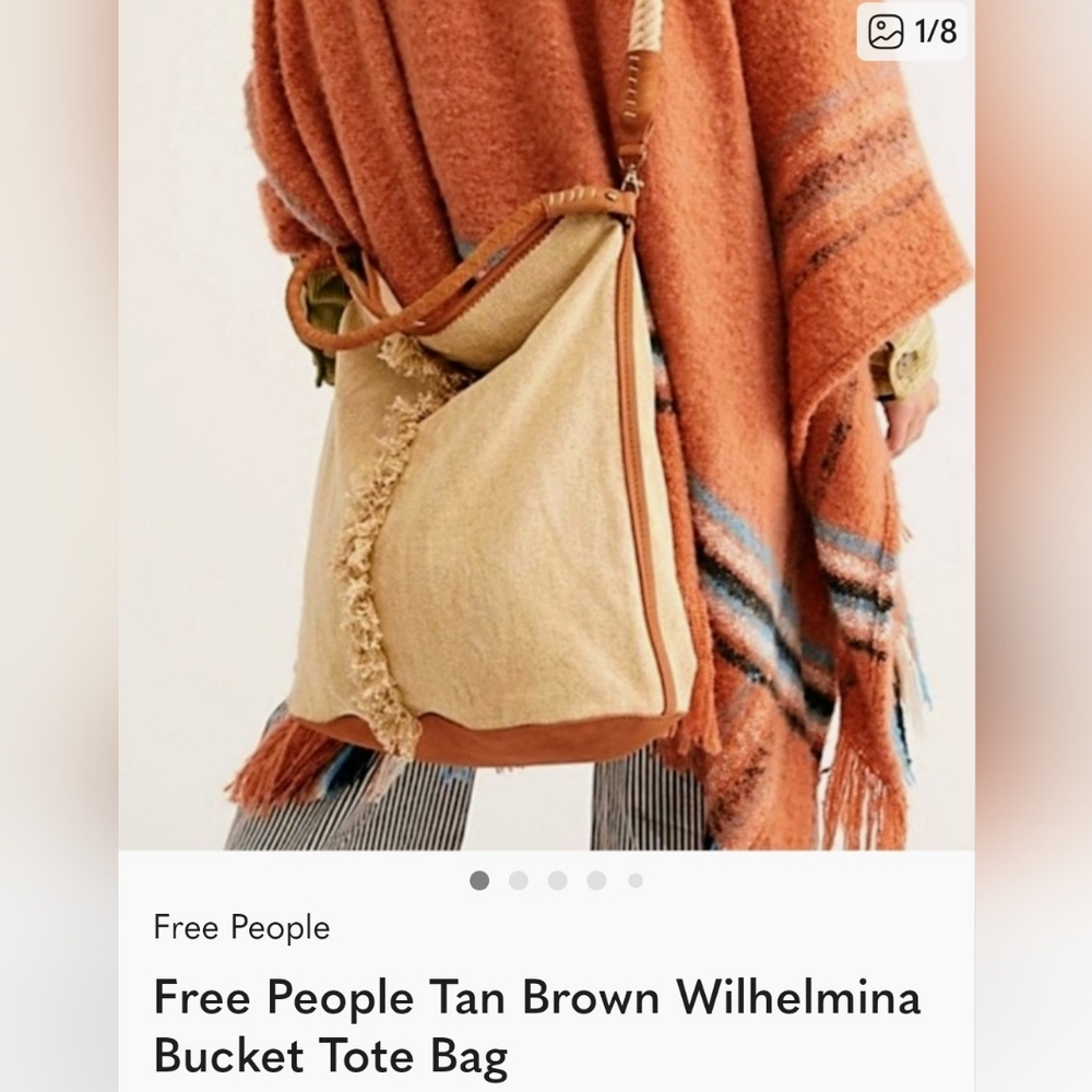 Free People Tan Brown Wilhelmia Bucket Bag